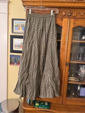 Boho Maxi Skirt in Olive Gray